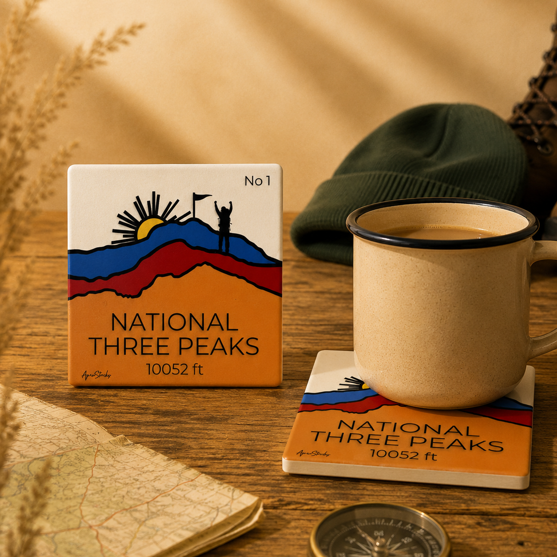 The National Three Peaks Ceramic Coaster