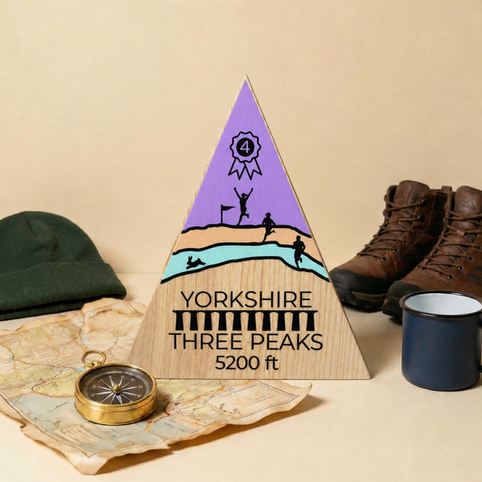 The Yorkshire Three Peaks - Handmade Wooden Peak