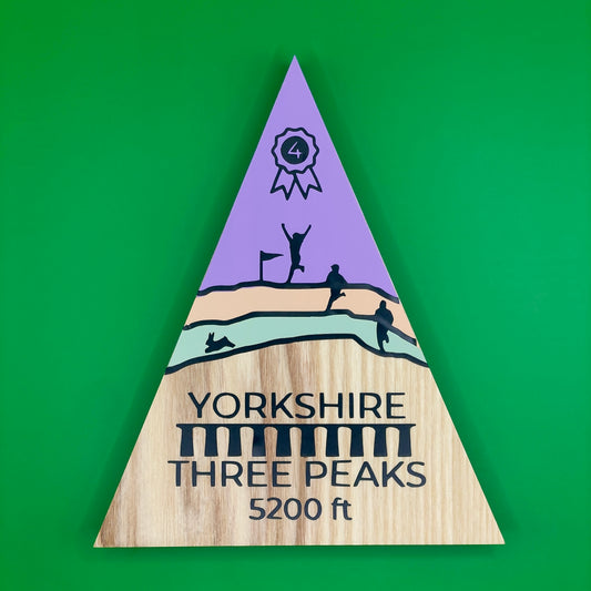 The Yorkshire Three Peaks - Handmade Wooden Peak