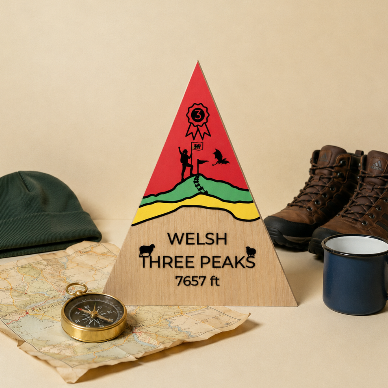 The Welsh Three Peaks - Handmade Wooden Peak